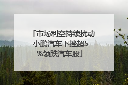 市场利空持续扰动 小鹏汽车下挫超5%领跌汽车股