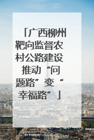 广西柳州靶向监督农村公路建设 推动“问题路”变“幸福路”