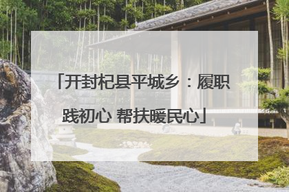 开封杞县平城乡：履职践初心 帮扶暖民心