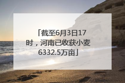 截至6月3日17时，河南已收获小麦6332.5万亩