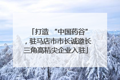 打造 “中国药谷”，驻马店市市长诚邀长三角高精尖企业入驻