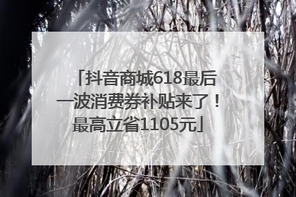 抖音商城618最后一波消费券补贴来了！最高立省1105元