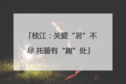 枝江：关爱“暑”不尽 托管有“趣”处