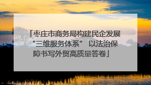 枣庄市商务局构建民企发展“三维服务体系” 以法治保障书写外贸高质量答卷