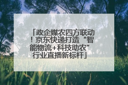 政企媒农四方联动！京东快递打造“智能物流+科技助农”行业直播新标杆