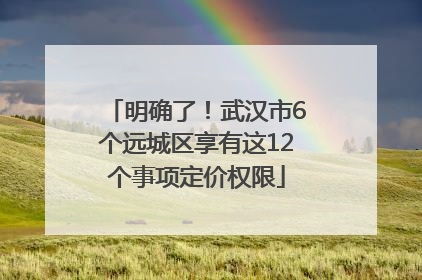 明确了！武汉市6个远城区享有这12个事项定价权限