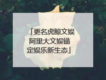 更名虎鲸文娱 阿里大文娱锚定娱乐新生态