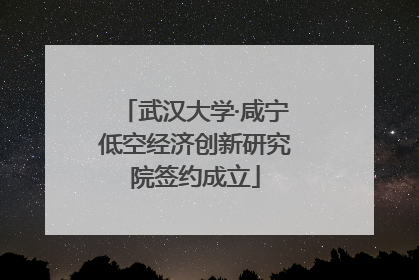 武汉大学·咸宁低空经济创新研究院签约成立
