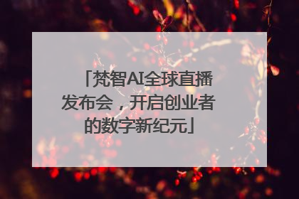 梵智AI全球直播发布会，开启创业者的数字新纪元
