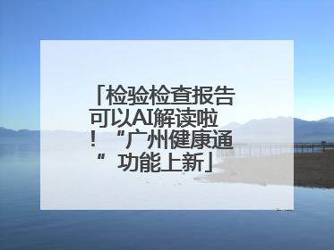 检验检查报告可以AI解读啦！“广州健康通”功能上新