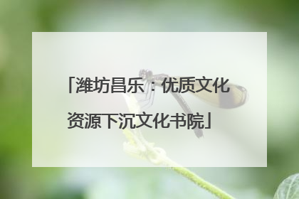 潍坊昌乐：优质文化资源下沉文化书院