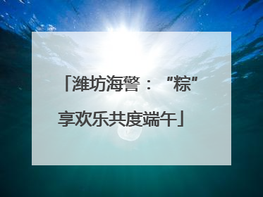 潍坊海警：“粽”享欢乐共度端午
