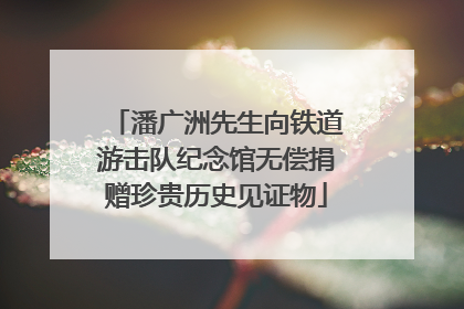 潘广洲先生向铁道游击队纪念馆无偿捐赠珍贵历史见证物