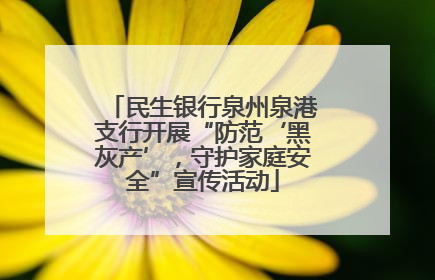 民生银行泉州泉港支行开展“防范‘黑灰产’，守护家庭安全”宣传活动