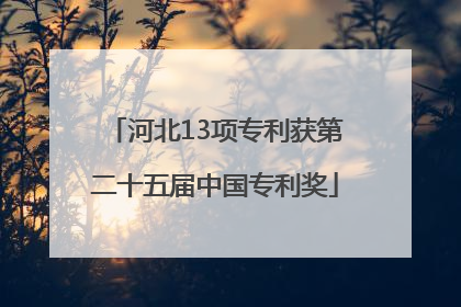 河北13项专利获第二十五届中国专利奖