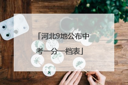 河北9地公布中考一分一档表