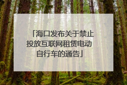 海口发布关于禁止投放互联网租赁电动自行车的通告