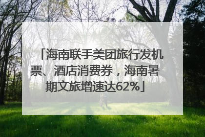 海南联手美团旅行发机票、酒店消费券，海南暑期文旅增速达62%
