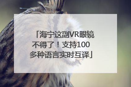 海宁这副VR眼镜不得了！支持100多种语言实时互译