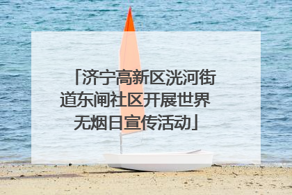 济宁高新区洸河街道东闸社区开展世界无烟日宣传活动