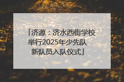 济源：济水西街学校举行2025年少先队新队员入队仪式