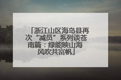 浙江山区海岛县再次“减员”系列谈苍南篇：绿能映山海 风吹共富帆