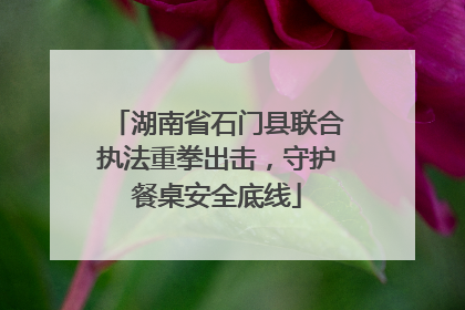 湖南省石门县联合执法重拳出击，守护餐桌安全底线