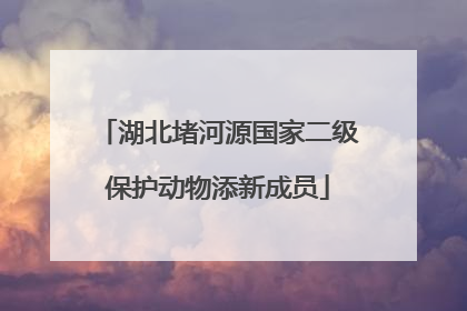 湖北堵河源国家二级保护动物添新成员