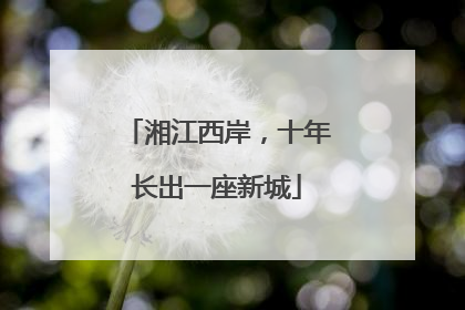 湘江西岸，十年长出一座新城