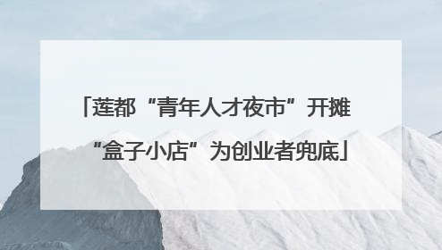 莲都“青年人才夜市”开摊 “盒子小店”为创业者兜底