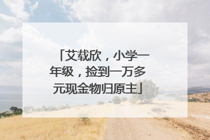 艾载欣，小学一年级，捡到一万多元现金物归原主