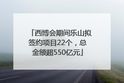 西博会期间乐山拟签约项目22个，总金额超550亿元