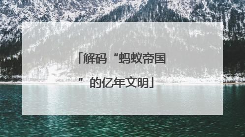 解码“蚂蚁帝国”的亿年文明