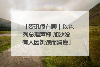 资讯很有聊｜以色列总理声称 加沙没有人因饥饿而消瘦