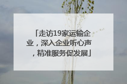走访19家运输企业，深入企业听心声，精准服务促发展