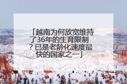 越南为何放宽维持了36年的生育限制？已是老龄化速度最快的国家之一