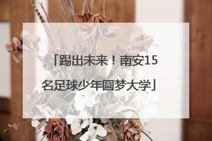 踢出未来！南安15名足球少年圆梦大学