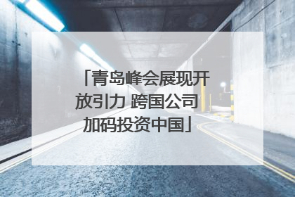 青岛峰会展现开放引力 跨国公司加码投资中国