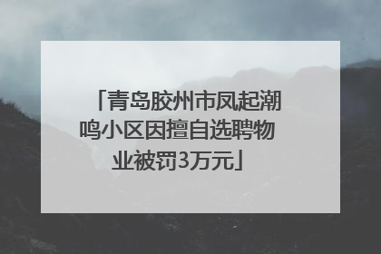 青岛胶州市凤起潮鸣小区因擅自选聘物业被罚3万元