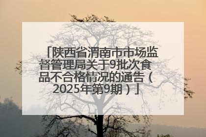 陕西省渭南市市场监督管理局关于9批次食品不合格情况的通告（2025年第9期）