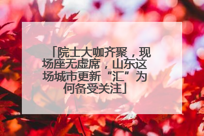院士大咖齐聚，现场座无虚席，山东这场城市更新“汇”为何备受关注