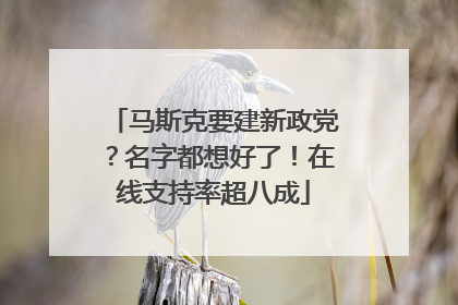 马斯克要建新政党？名字都想好了！在线支持率超八成