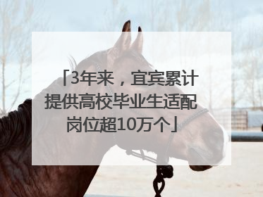 3年来，宜宾累计提供高校毕业生适配岗位超10万个