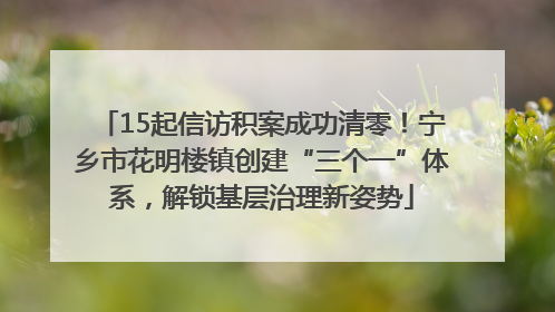 15起信访积案成功清零！宁乡市花明楼镇创建“三个一”体系，解锁基层治理新姿势