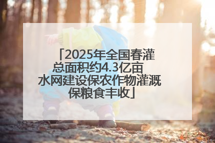 2025年全国春灌总面积约4.3亿亩 水网建设保农作物灌溉 保粮食丰收