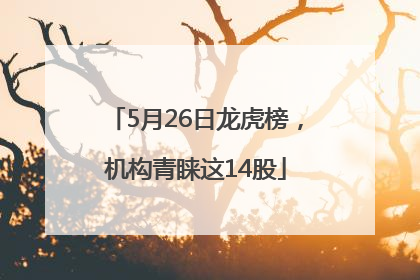 5月26日龙虎榜，机构青睐这14股
