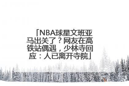 NBA球星文班亚马出关了？网友在高铁站偶遇，少林寺回应：人已离开寺院