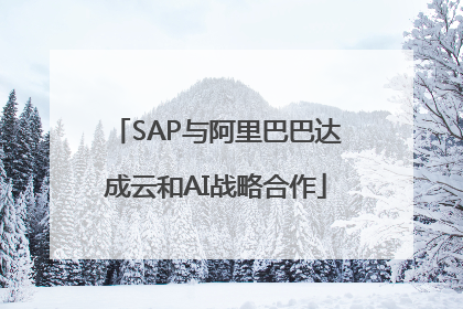 SAP与阿里巴巴达成云和AI战略合作